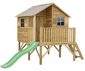 Casetta Gioco per Bambini in Legno Masha con Scivolo 220x174x250 h cm in Legno