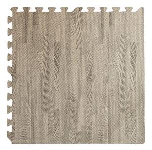 Tappeto Puzzle per Bambini Effetto Legno 4 Pezzi 60x60 cm Cenere