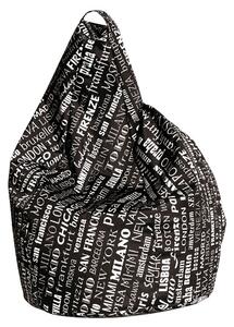 Poltrona a Sacco Pouf in Poliestere Big City Nero Avalli