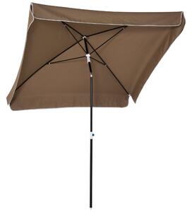 Ombrellone da Giardino 2x2 m Palo Ø28 mm in Matallo e Poliestere Marrone