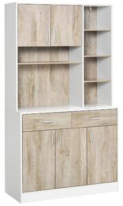 Mobile da Cucina Credenza con Ante Cassetti e Vani Apeti 100x39x180 cm