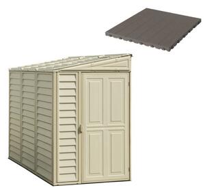 Pavimento per Casetta Box da Giardino 122x240x188 cm in Plastica Grigio
