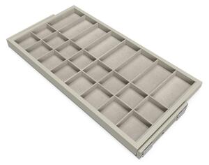 Kit Cassetto Organizzatore e Telaio per Armadio 900 mm in Alluminio e Plastica Emuca Grigio Pietra