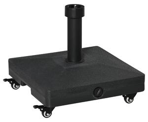 Base per Ombrellone da Giardino 45x45x39 cm Palo 38-48 mm con Ruote in HDPE Nero