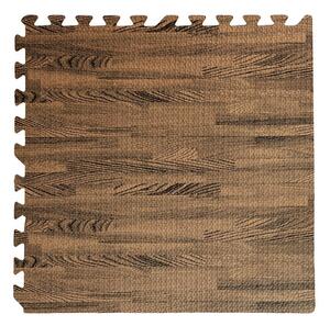 Tappeto Puzzle per Bambini Effetto Legno 4 Pezzi 60x60 cm Noce
