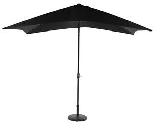 Ombrellone da Giardino 3x2 m Palo Ø38 mm in Alluminio e Poliestere Nero