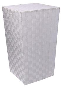 Cesta Portabiancheria Quadro 33x33xh53 cm in Poliestere Bianco