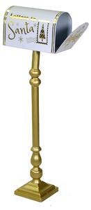 Cassetta posta di Babbo Natale Natalizia Ø33xh127 cm in Metallo oro