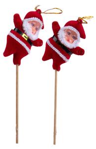 Set 24 Pick Babbo Natale H21 cm Rosso