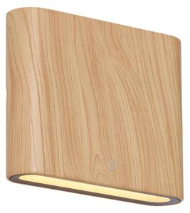 Applique da esterno scandinava con stampa legno 11,5 cm con LED IP65 - Batt
