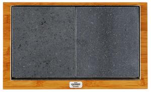 Pietra Lavica 19x34 cm con Supporto in Legno di Bamboo Basic