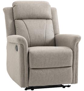 Poltrona Reclinabile Manuale con Poggiapiedi 78x96x102 cm in Microfibra Grigio