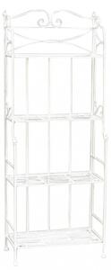 Portapiante Noelle 4 Piani Bianco Antico 61x32x156 h cm in Acciaio Bianco