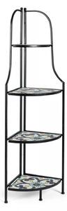 Portapiante ad Angolo 41x28x131h cm 4 Ripiani Pieghevole in Metallo