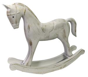 Cavallo a Dondolo Decorativo in Legno bianco cm 37x8xh32