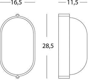 Lampada Plafoniera Ovale Grande Colore Bianco per Esterno Linea Industriale Sovil