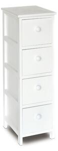 Cassetiera con 4 Cassetti in Legno Paulownia Bianco Fadi