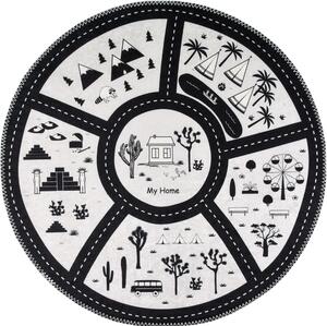 Tappeto da gioco per bambini bianco e nero lavabile ø100 cm My Home – Vitaus