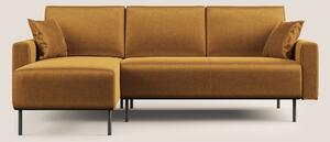 Arthur divano moderno angolare in velluto morbido impermeabile T01 oro