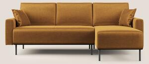 Arthur divano moderno angolare in velluto morbido impermeabile T01 oro
