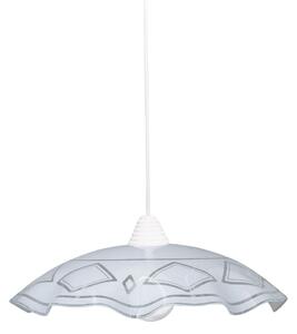 Sospensione D50 1xE27 Montatura Bianca Vetro Lastra Bianco E-Energy Brigida