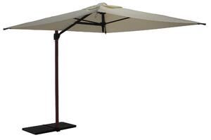 Ombrellone da Giardino Decentrato 2,5x2,5m Palo in Alluminio Effetto Legno Tessuto Poliestere Trend Wood Ecru