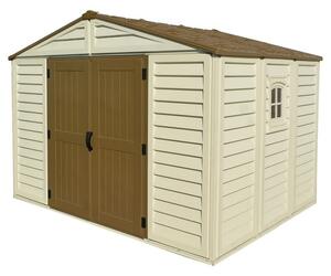 Casetta Box da Giardino 325x240x233 cm in PVC Avorio/Marrone
