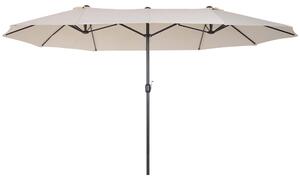 Ombrellone da Giardino 4,6x2,7 m Palo Ø48 mm Doppio Tetto Beige
