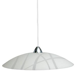 Sospensione D50 1xE27 Montatura Bianco-Cromo Vetro Lastra Bianco E-Energy Dario