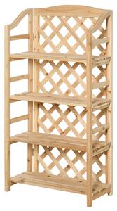 Portapiante Fioriera da Giardino 4 Ripiani 67x33x123 cm in Legno Naturale