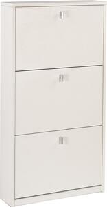 Scarpiera 3 Ante 63x117x18 cm Bianco Fiammato