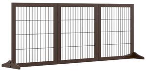 Cancelletto di Sicurezza Pieghevole per Animali Domestici 185x36x71 cm in Legno Marrone