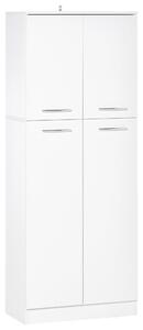 Mobile Dispensa Multiuso 59x31x155 cm in Legno Truciolare Bianco