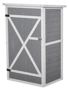 Casetta Box da Giardino 75x56x115 cm in Legno di Abete Grigio