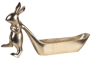 Vassoio portagioielli in metallo dorato Porta anelli Vassoio stagionale motivo coniglietto pasquale Beliani