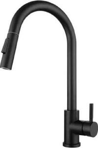 Rubinetto da cucina – Doccetta estraibile – Miscelatore girevole a 360° – Nero