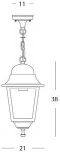 Lampada Lanterna Sospesa Colore Nero da Esterno Linea Quadrata Sovil