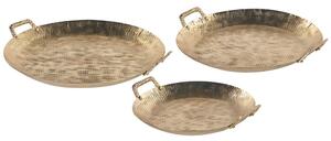Set di 3 vassoi decorativi in metallo dorato per gioielli, piatti rotondi, accessori per la casa con texture glamour Beliani