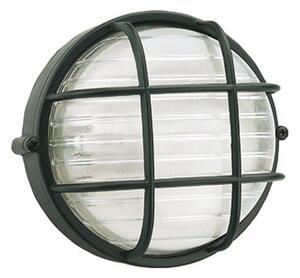 Lampada Plafoniera Tonda Grande con Gabbia Colore Nero per Esterno Linea Industriale Sovil