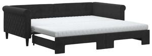 VidaXL Divano letto estraibile con materasso Nero 100x200 cm Velluto