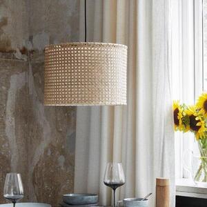 Lampada a sospensione rotonda Ruben in rattan e ottone di Broste Copenhagen, diametro 35 cm, altezza 25 cm