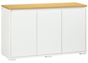 Mobile Multiuso 120x37x75 cm in Truciolato Bianco e Legno