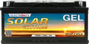 Batteria solare 12V 140Ah Electronicx Solar Edition Batteria GEL, batteria solare, batteria di riserva per impianti solari, casetta da giardino