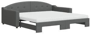 VidaXL Divano letto estraibile con materasso Grigio scuro 100x200 cm Tessuto