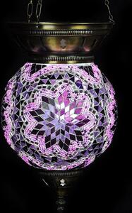 Lampada a sospensione turca sfera viola 25 cm - Lampada a sospensione orientale con vetro mosaico per un'illuminazione suggestiva