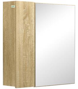 Pensile da Bagno con Specchio 60x15x60 cm in Truciolato Legno Naturale