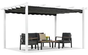 Pergola da terrazzo Barbados 3x4 m Garden Point bianco-antracite