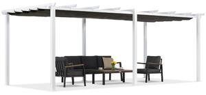 Pergola da terrazzo Barbados 3x6 m Garden Point bianco-antracite