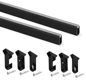 Set 2 Barre Appendiabiti per Armadio 115 cm in Alluminio Emuca Nero