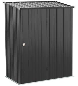 Casetta Box da Giardino 161,5x94,5x196 cm in Lamiera Acciaio Nero
